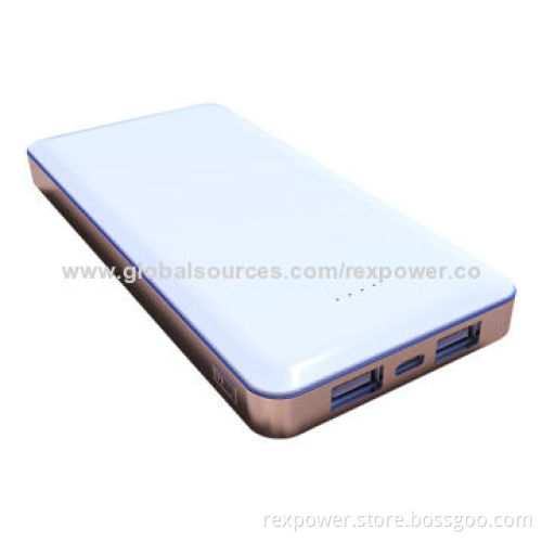 Li-polymer for Power Bank, 10,000mAh Capacity, 5V DC, 1.5A Input, USB:5V DC, 1 + 2.1A Output